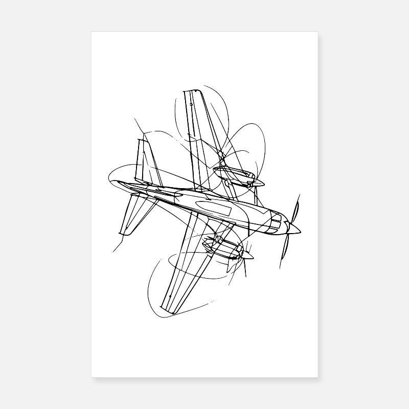 Airplane Sketch Poster 8" x 12" (20x30 cm)