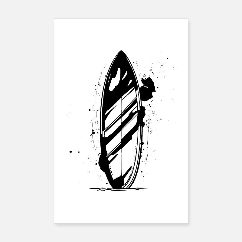 Surfboard Drawing Poster 8" x 12" (20x30 cm)