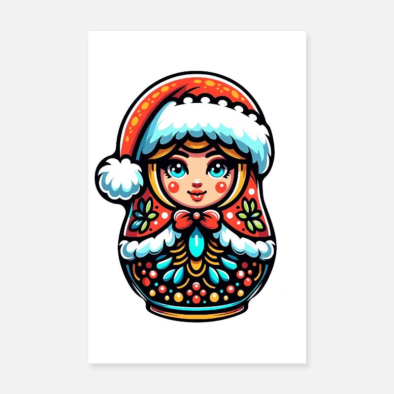 Matriochka russe Noël Russie Poster 20 x 30 cm
