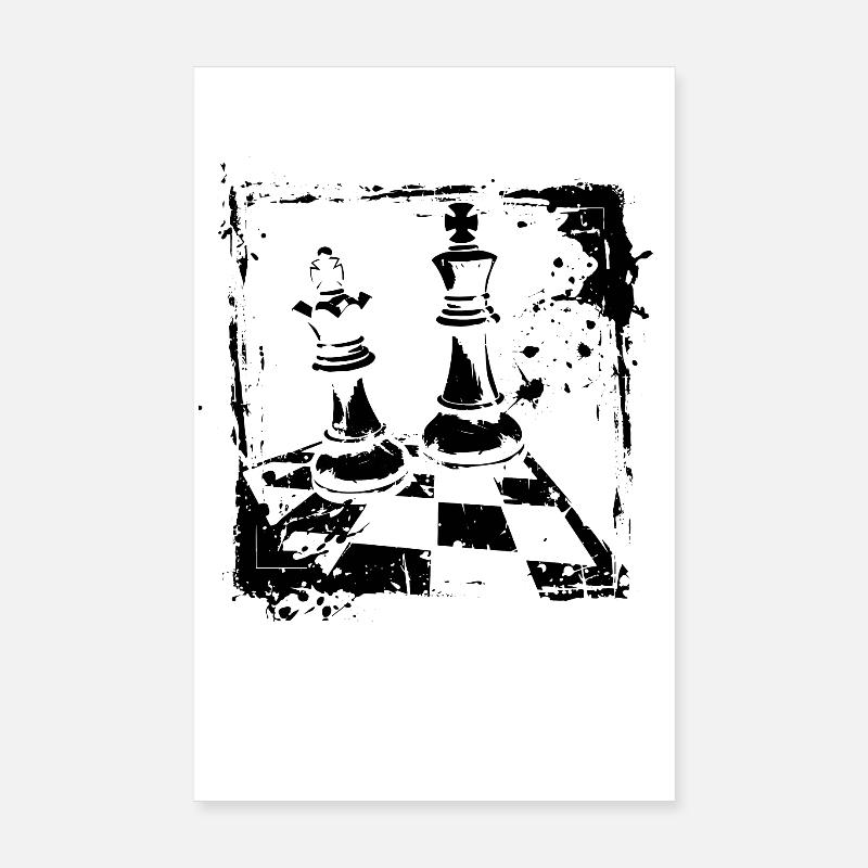 Schach - Poster 20x30 cm - Weiß