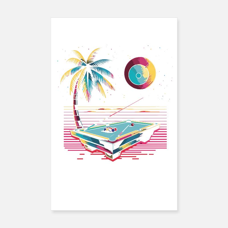 Billiards Steamwave Poster 8" x 12" (20x30 cm)