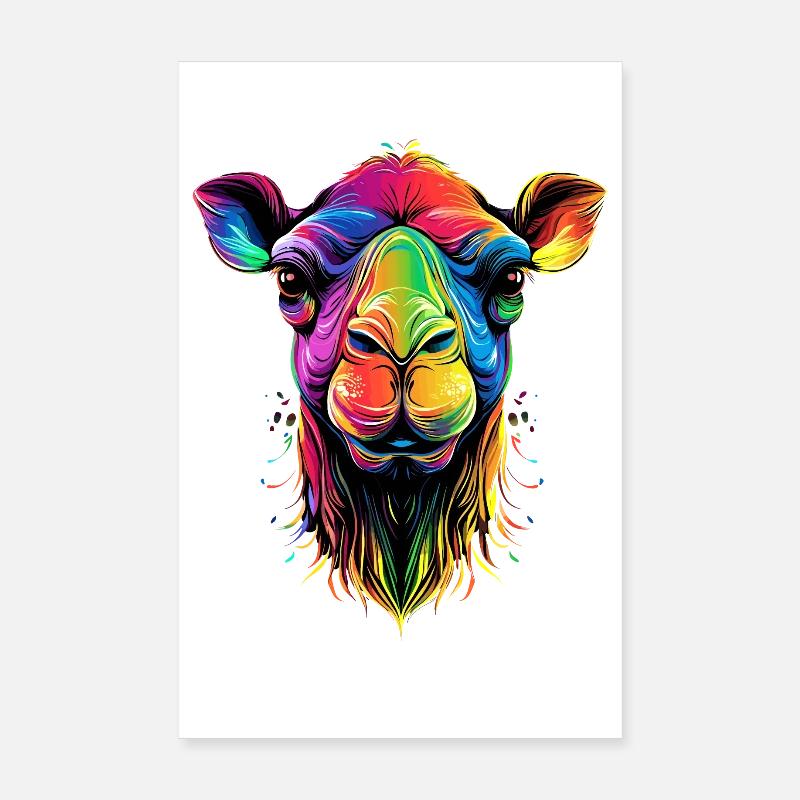 Chameau Dromadaire Camel de Bactriane Cadeau Chameaux Poster 20 x 30 cm