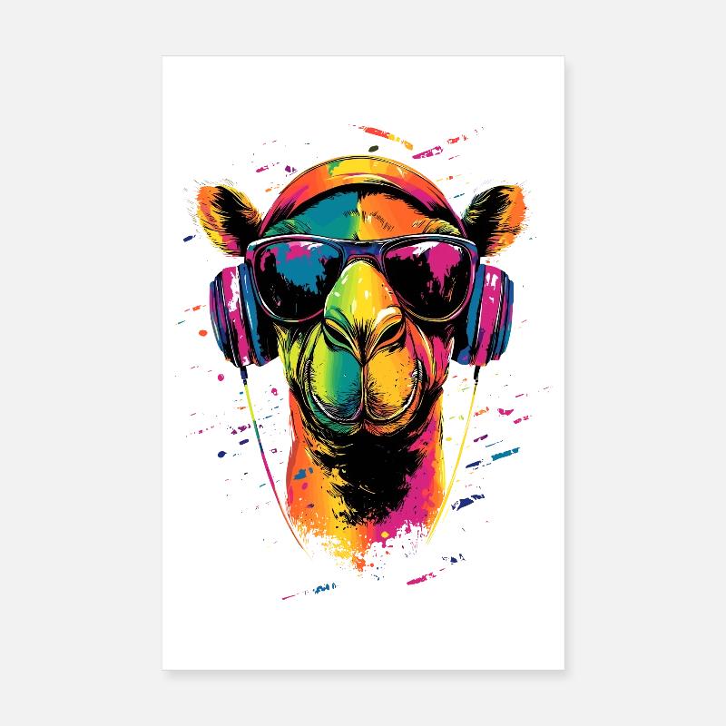 Kamel Dromedar Trampeltier Camel Geschenk Kamele Poster 20x30 cm