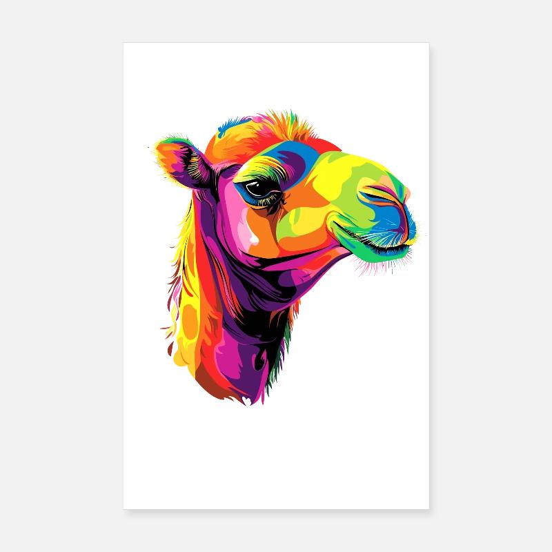 Kamel Dromedar Trampeltier Camel Geschenk Kamele Poster 20x30 cm