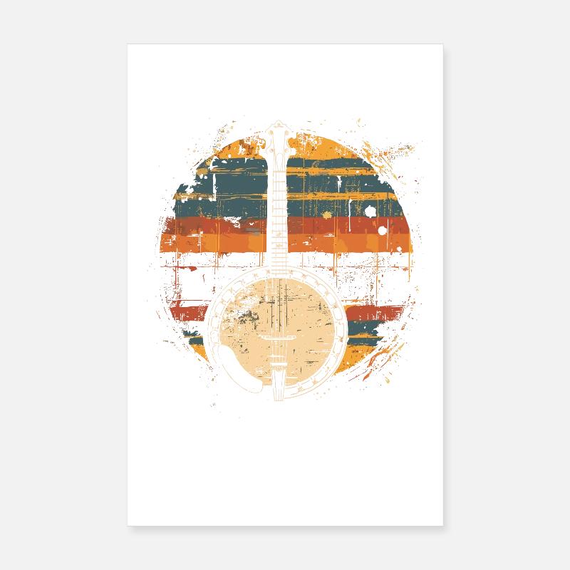 Banjo Synthwave Poster 20 x 30 cm