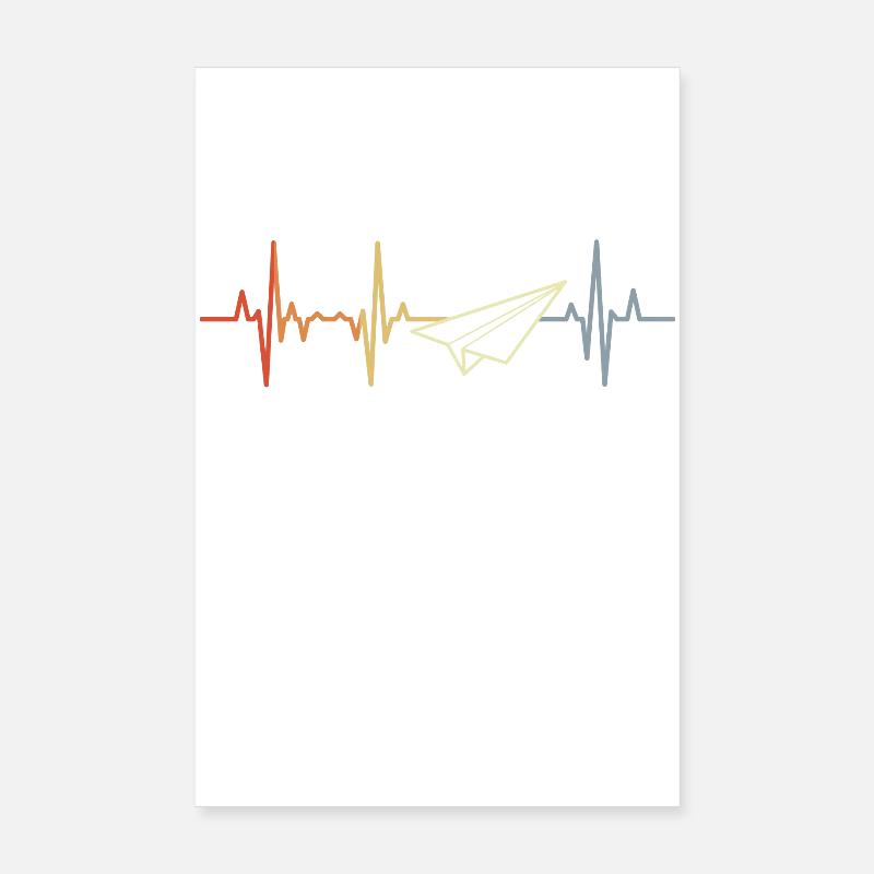 Fréquence cardiaque d’avion en papier Poster 20 x 30 cm