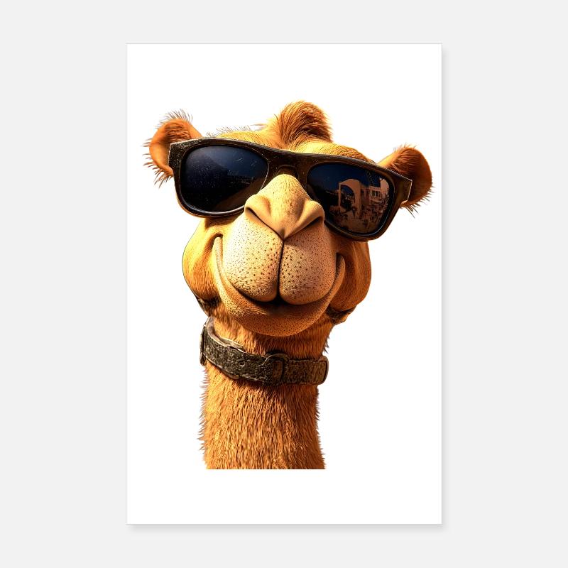 Chameau Dromadaire Camel de Bactriane Cadeau Chameaux Poster 20 x 30 cm