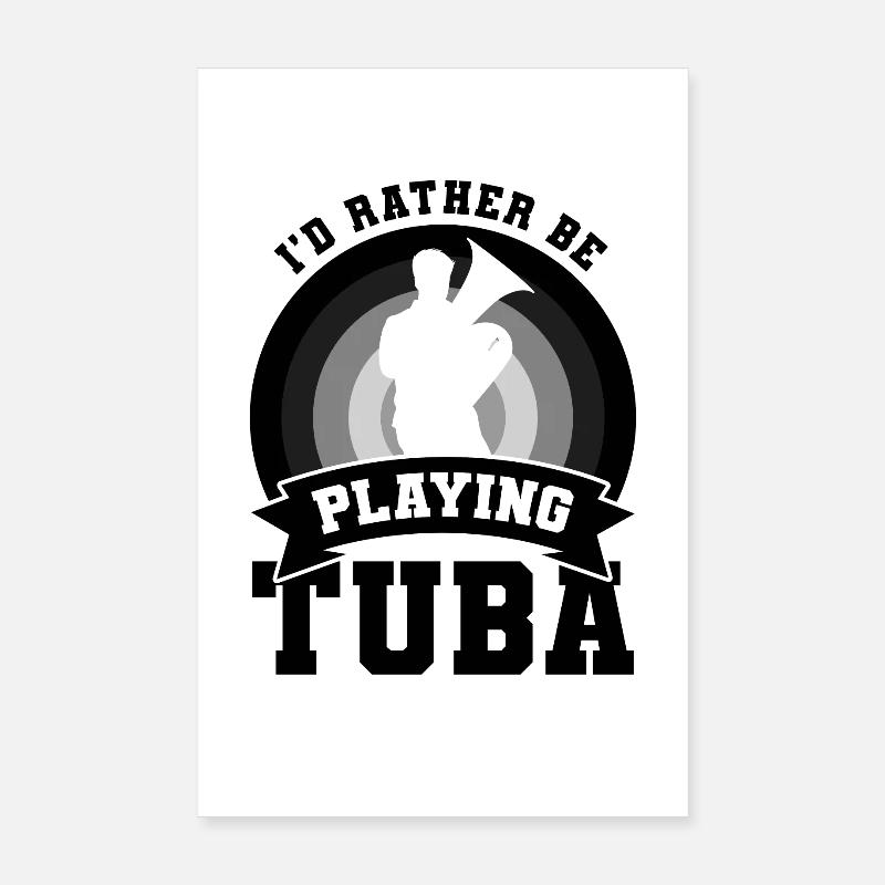 Tuba Player Wit Poster 8" x 12" (20x30 cm)