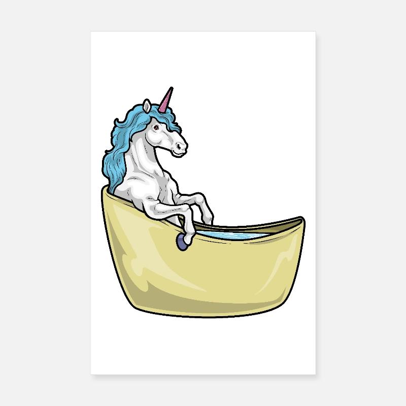 Baignoire Licorne Poster 20 x 30 cm