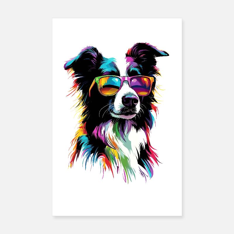 border collie chien amant chiot mignon collies Poster 20 x 30 cm