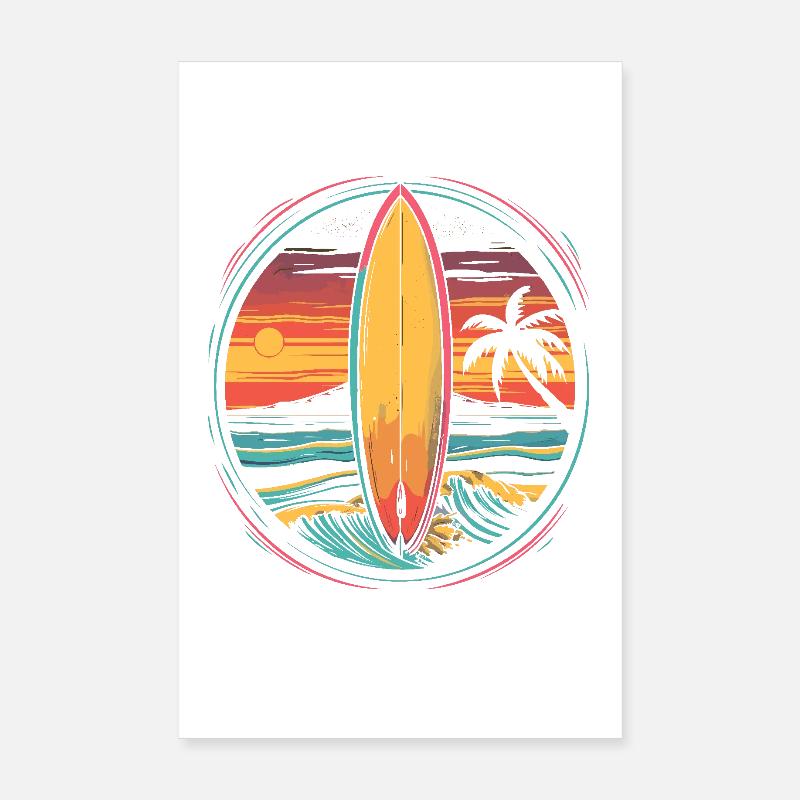 Œuvres d’art de surf Poster 20 x 30 cm