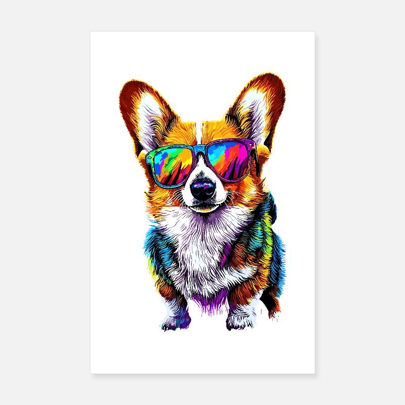 Corgi Welsh Corgi Cardigan Hund Süß Waliser Corgis Poster 20x30 cm
