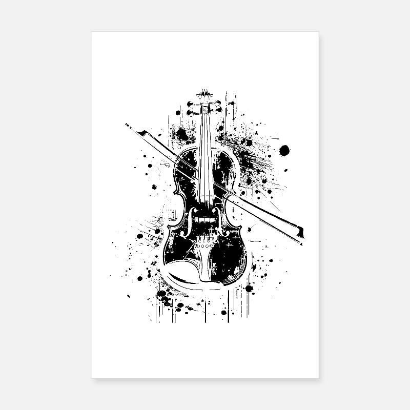 Violin Drawing Poster 8" x 12" (20x30 cm)