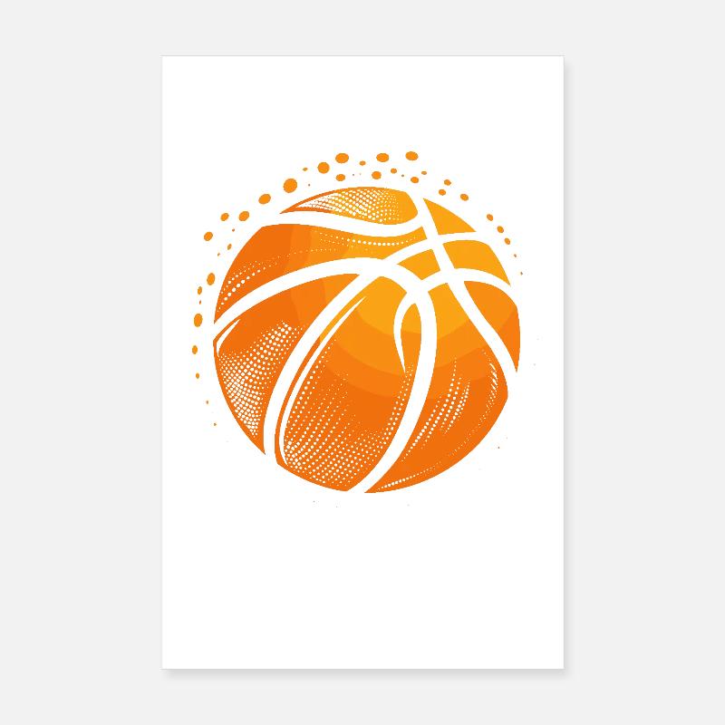 Graphique de ballon de basket-ball Poster 20 x 30 cm