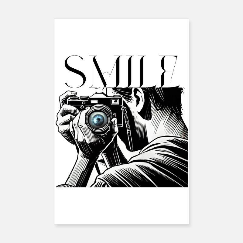 Camera Focus-Please Smile Design for Photographers Poster 8" x 12" (20x30 cm)