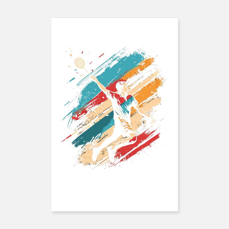 Retro Badminton Poster 20x30 cm