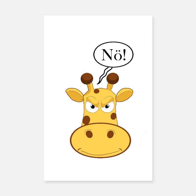 Statement Nö Giraffe, Nein Fun Comic, Einfach Nö Poster 20x30 cm