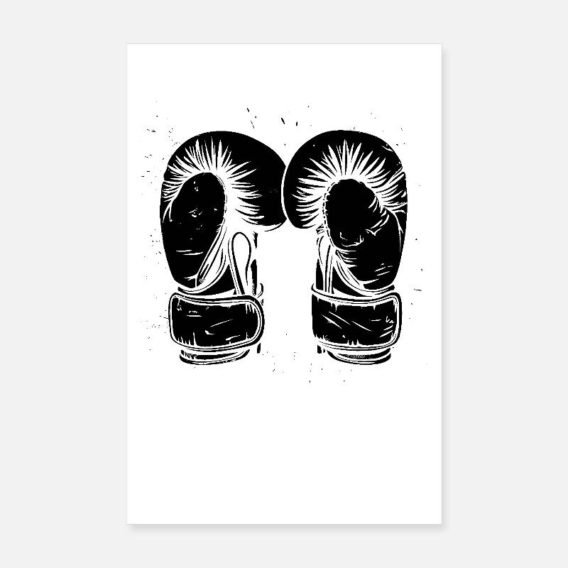 Dessin de gants de boxe Poster 20 x 30 cm