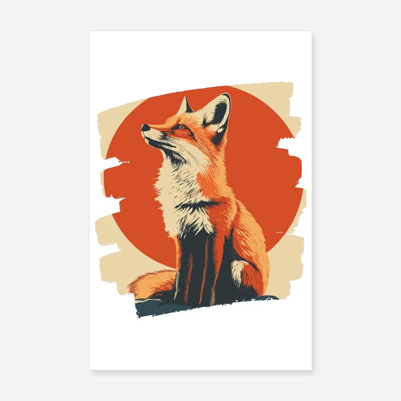 Fuchs - Poster 20x30 cm - Weiß
