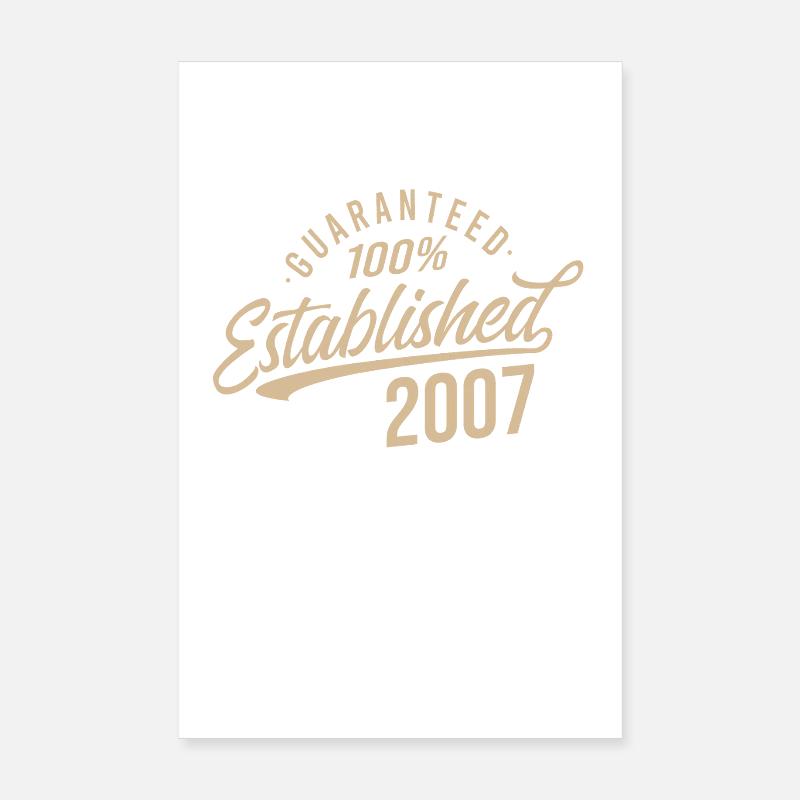 Birthday Established 2007 Poster 8" x 12" (20x30 cm)