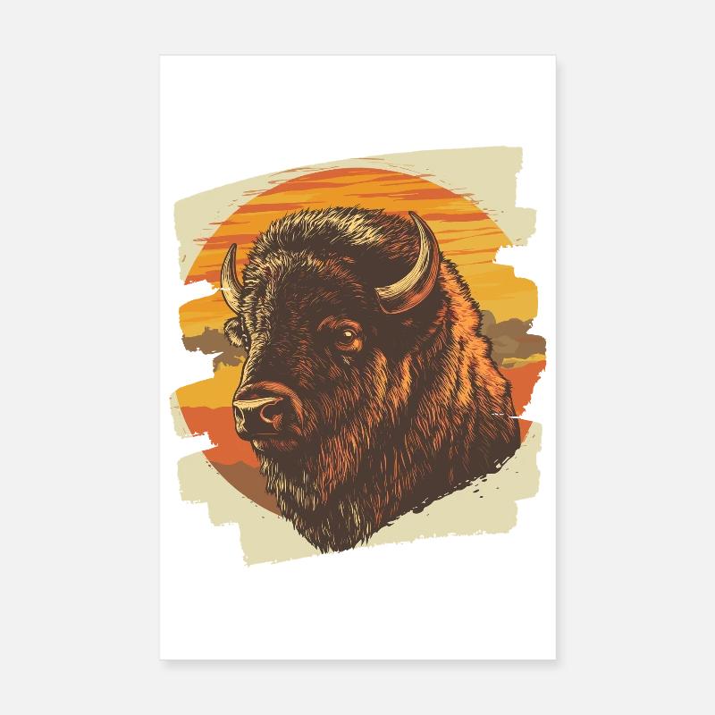 Bison Poster 8" x 12" (20x30 cm)