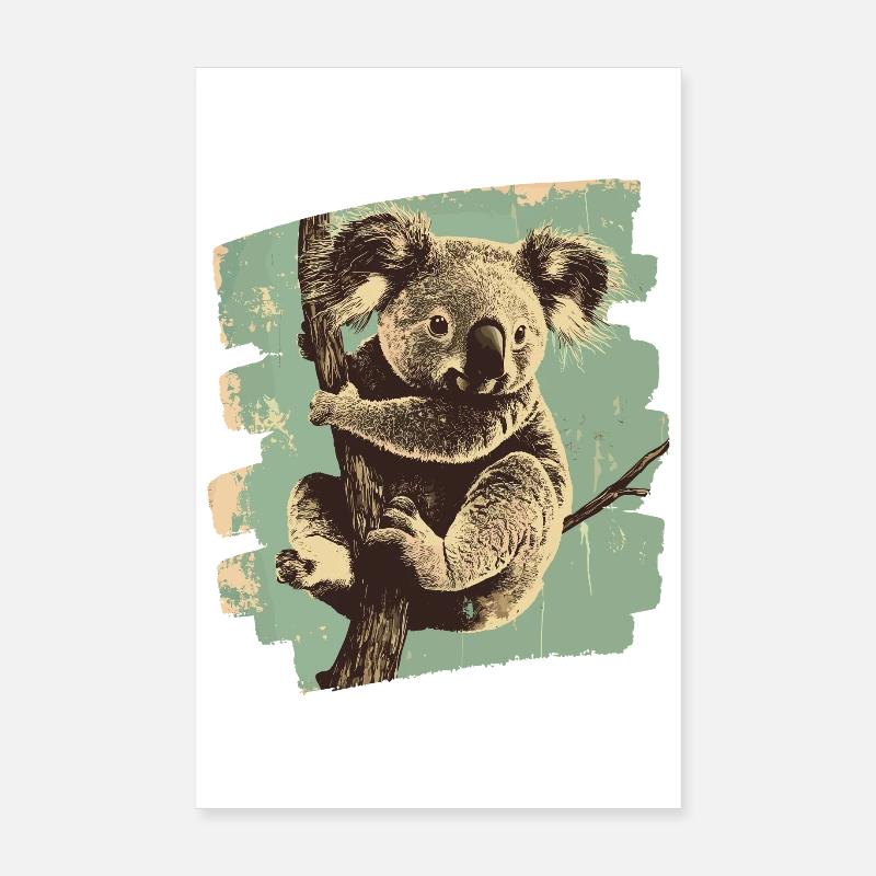 Koala - Poster 20x30 cm - Weiß