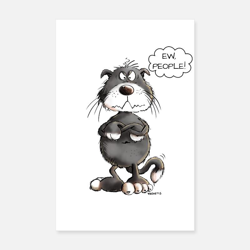 Grumpy Ew People Cat Saying Cats Poster 8" x 12" (20x30 cm)