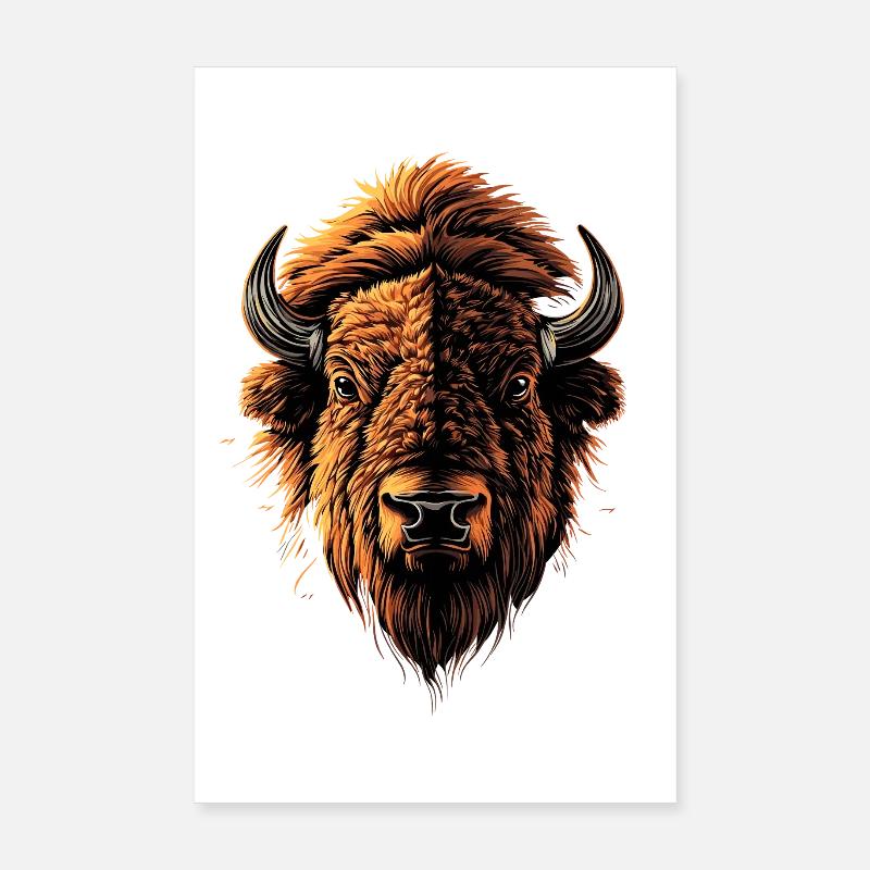 Bison, Bison, Wild Cattle, Buffalo, American Bison Poster 8" x 12" (20x30 cm)