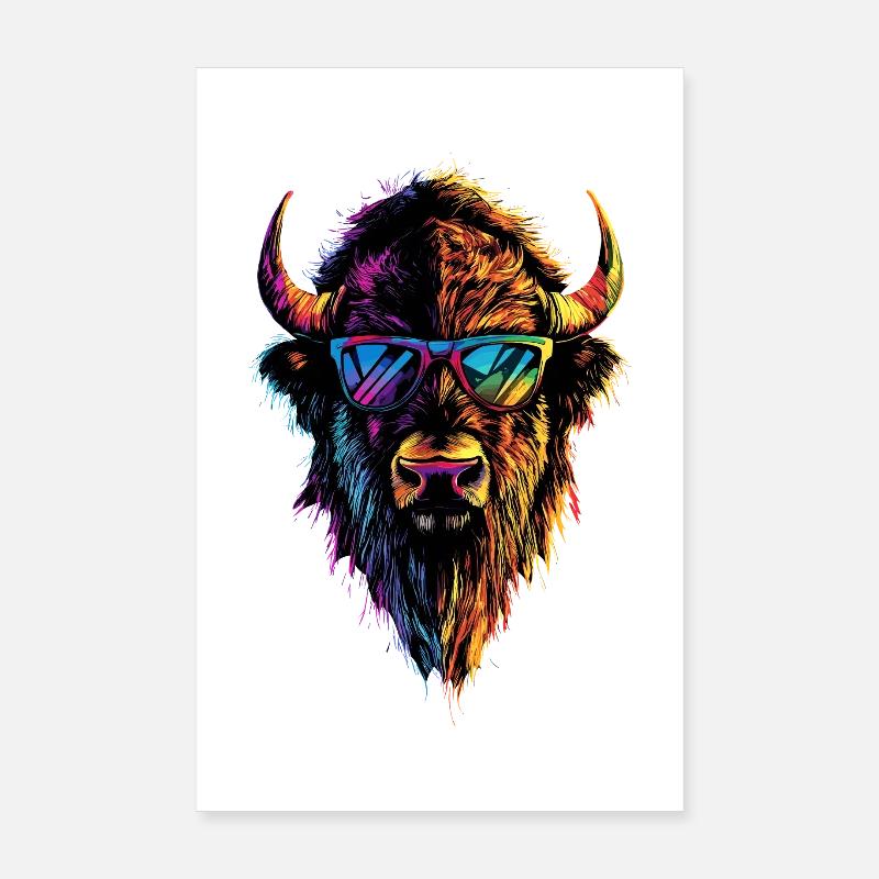 Bison, Bison, Wild Cattle, Buffalo, American Bison Poster 8" x 12" (20x30 cm)