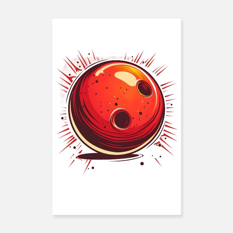 Bowling Ball Comic Look Poster 8" x 12" (20x30 cm)