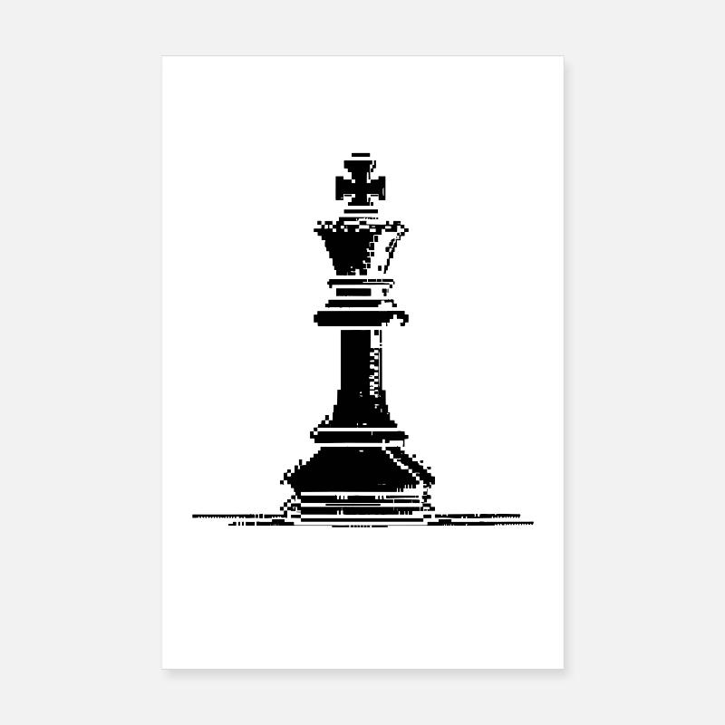 Schachfigur Pixel Grafik Poster 20x30 cm
