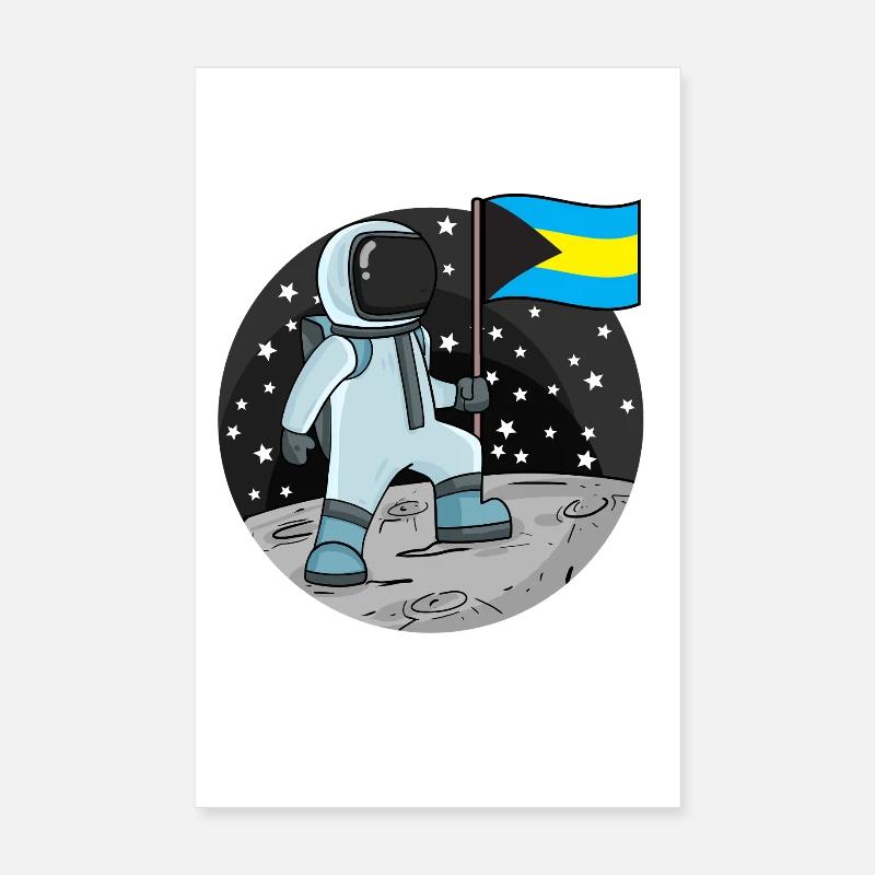 Drapeau des astronautes des Bahamas Poster 20 x 30 cm