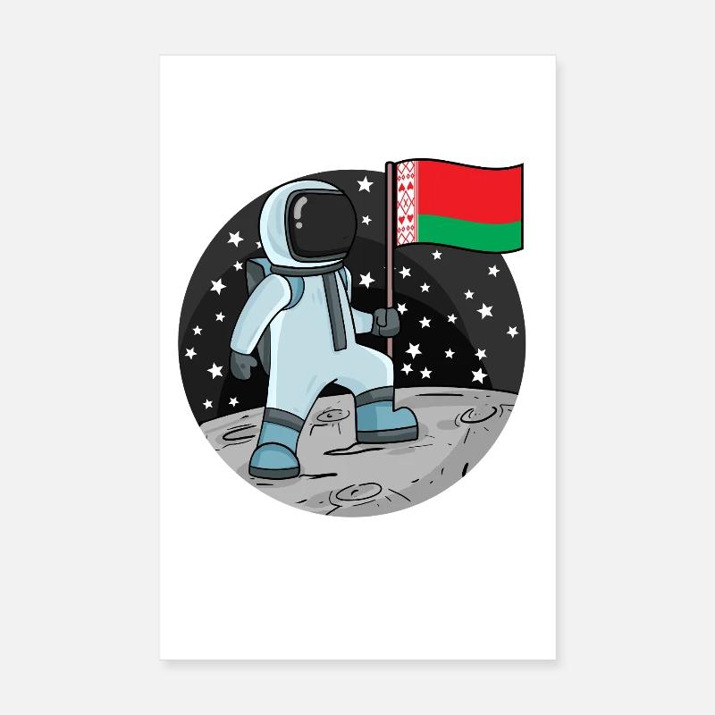 Drapeau astronaute Biélorussie Poster 20 x 30 cm