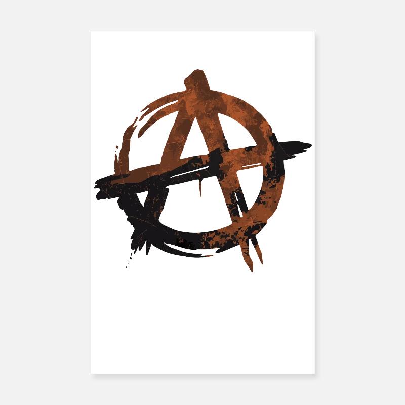Grunge Anarchy Symbol - Rebel Style Poster 8" x 12" (20x30 cm)