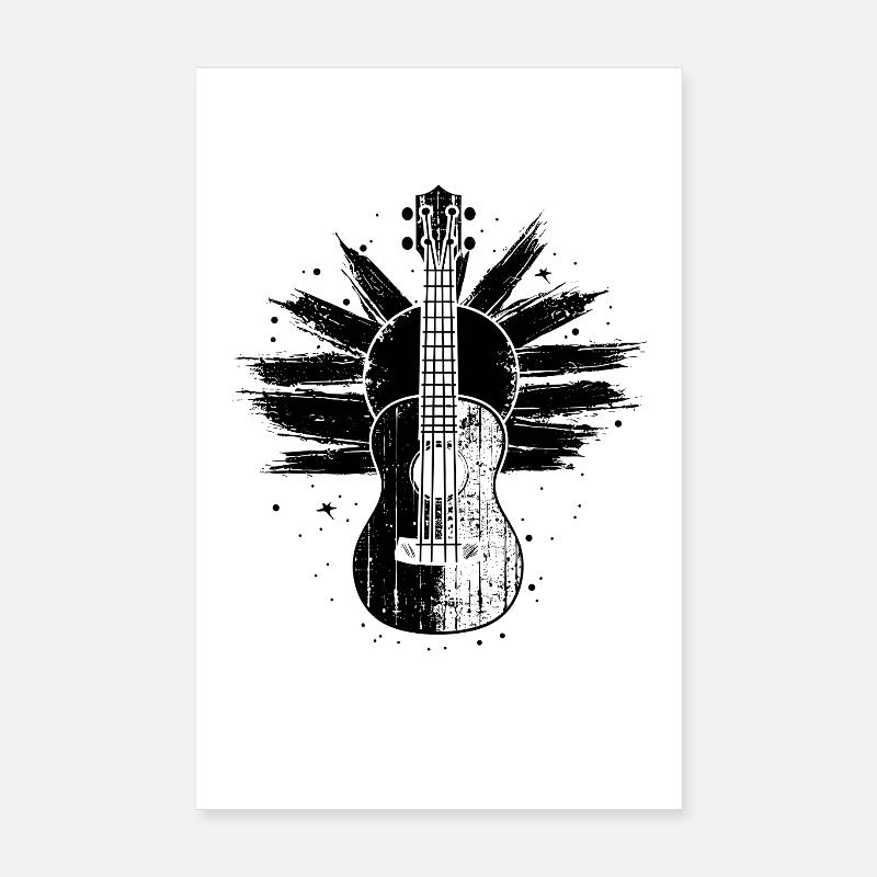Ukulele Drawing Poster 8" x 12" (20x30 cm)