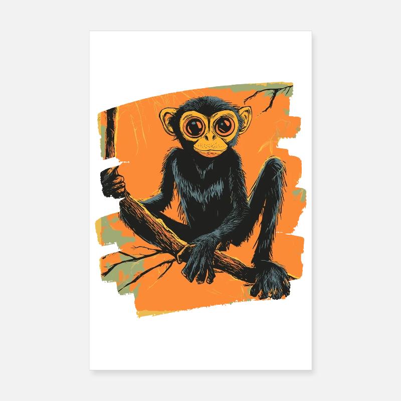Singe araignée rétro Poster 20 x 30 cm
