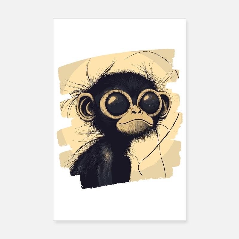 Singe araignée rétro Poster 20 x 30 cm