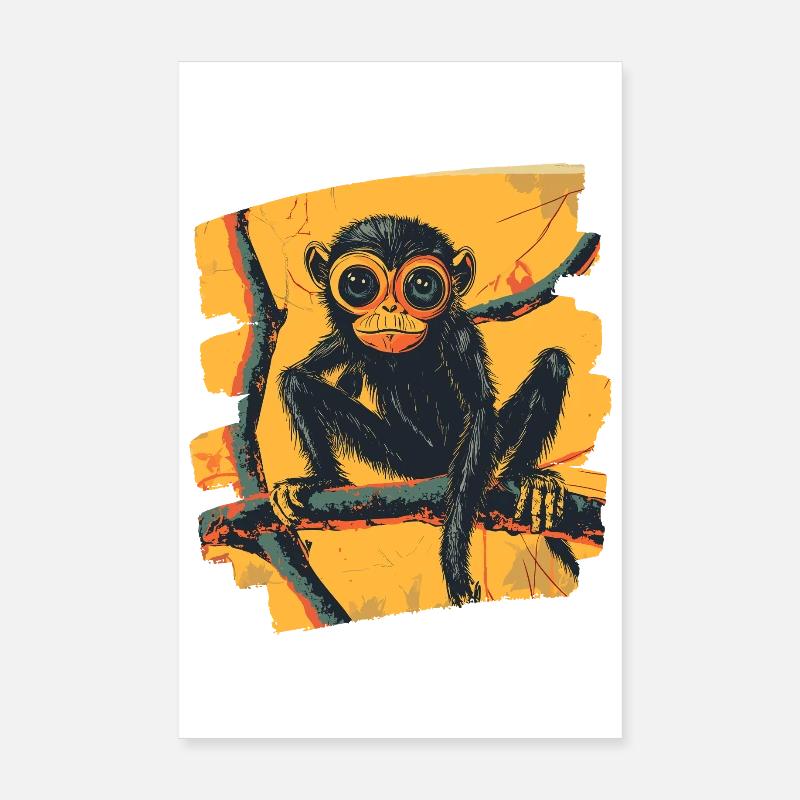 Singe araignée rétro Poster 20 x 30 cm