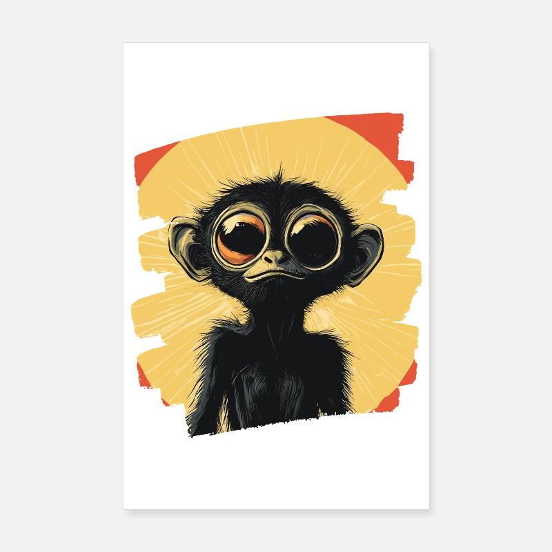 Singe araignée rétro Poster 20 x 30 cm