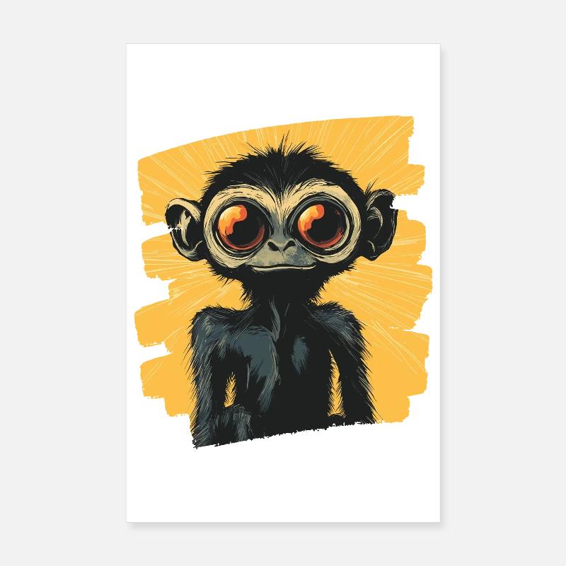 Singe araignée rétro Poster 20 x 30 cm