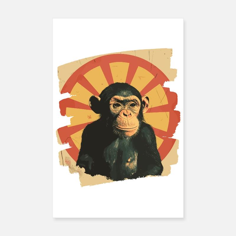 Monkey Poster 8" x 12" (20x30 cm)