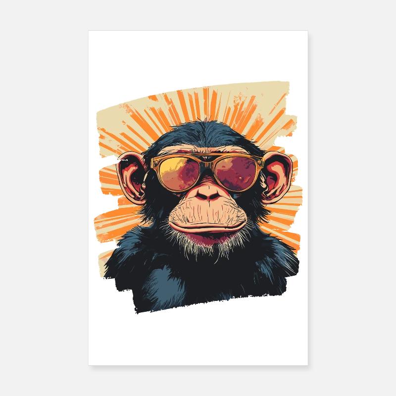 Monkey Retro Poster 8" x 12" (20x30 cm)