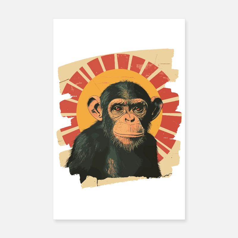 Affe Retro Poster 20x30 cm
