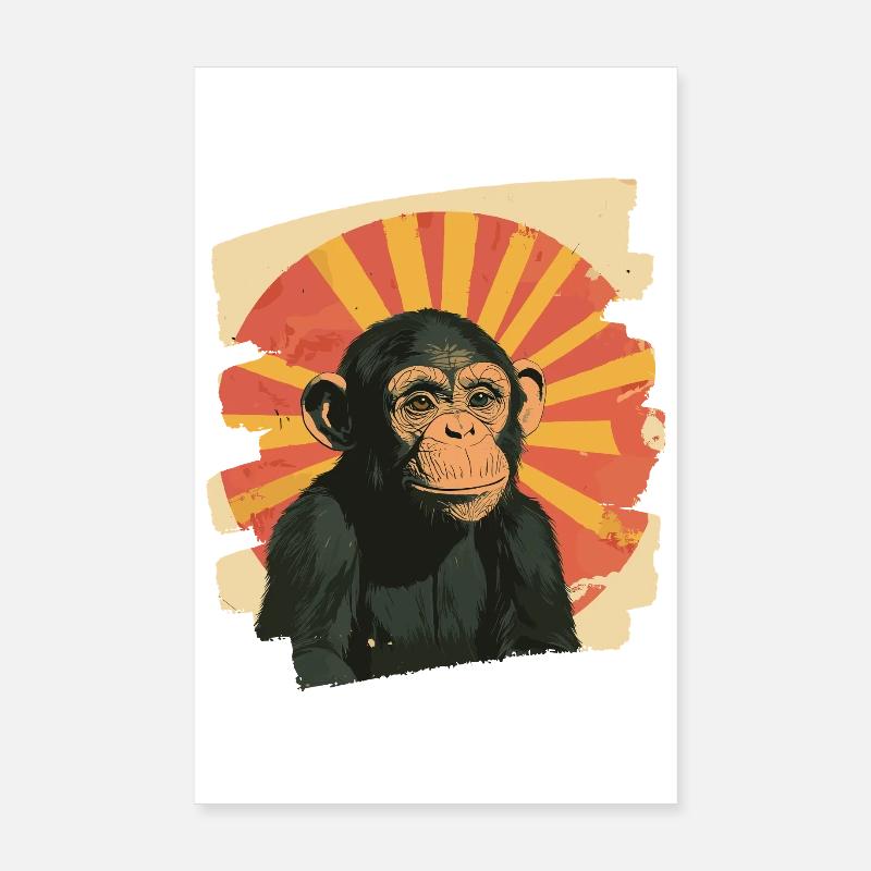Affe Retro Poster 20x30 cm