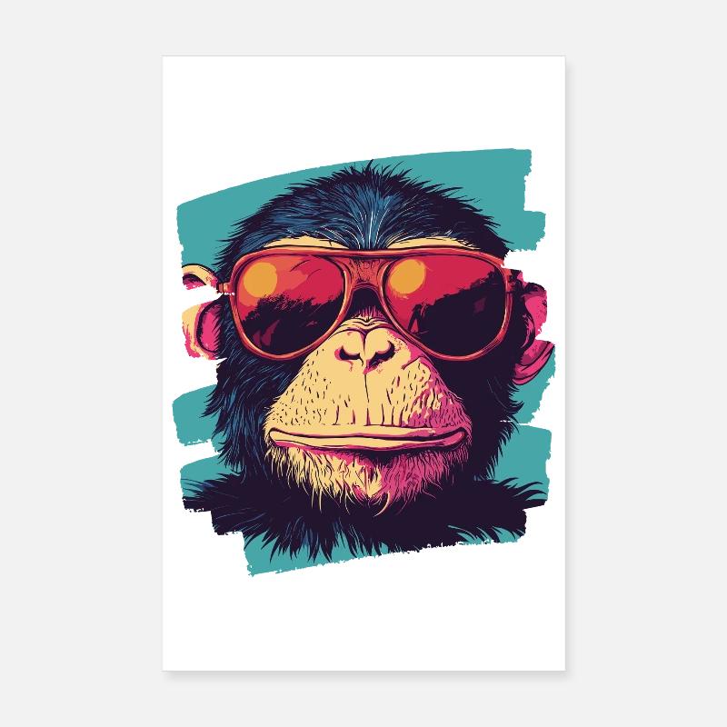 Affe Retro Poster 20x30 cm