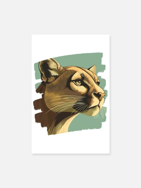 Lion de montagne Rétro - Poster 20 x 30 cm - blanc - Devant