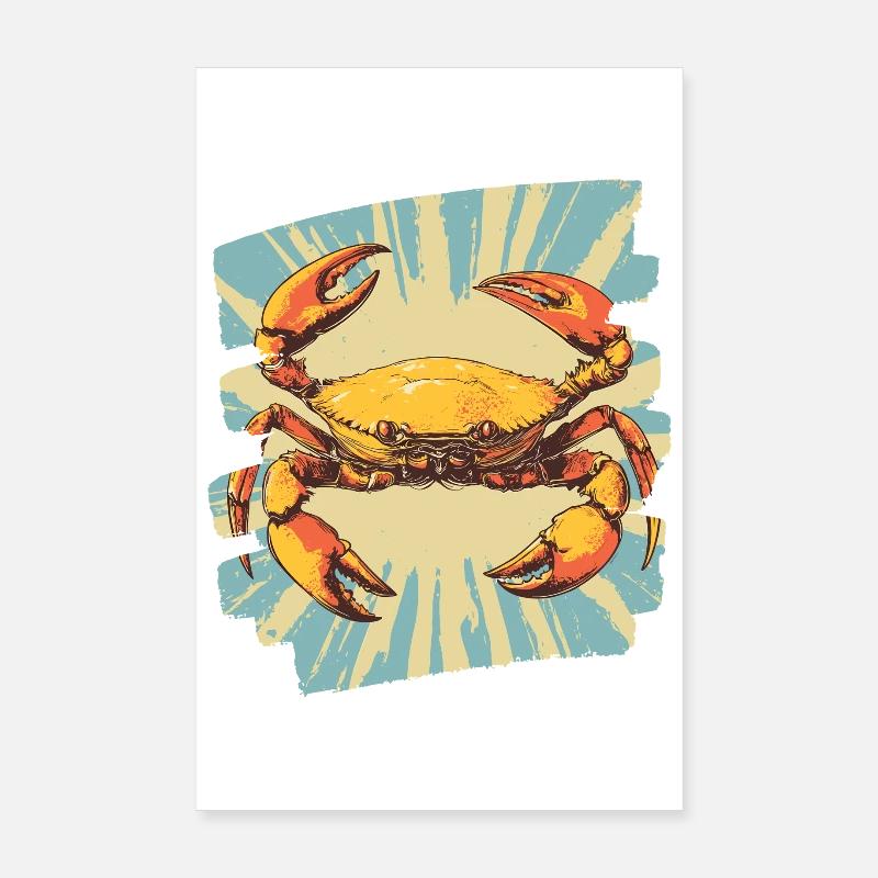 Krabbe Retro Poster 20x30 cm
