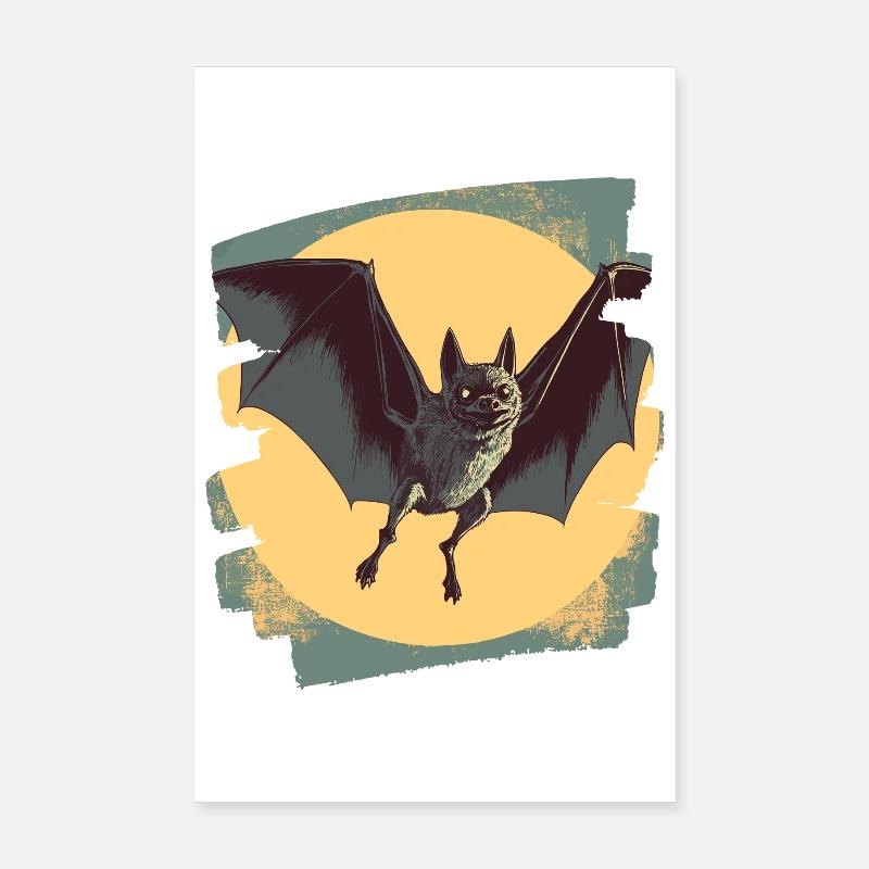 Fledermaus Retro Poster 20x30 cm