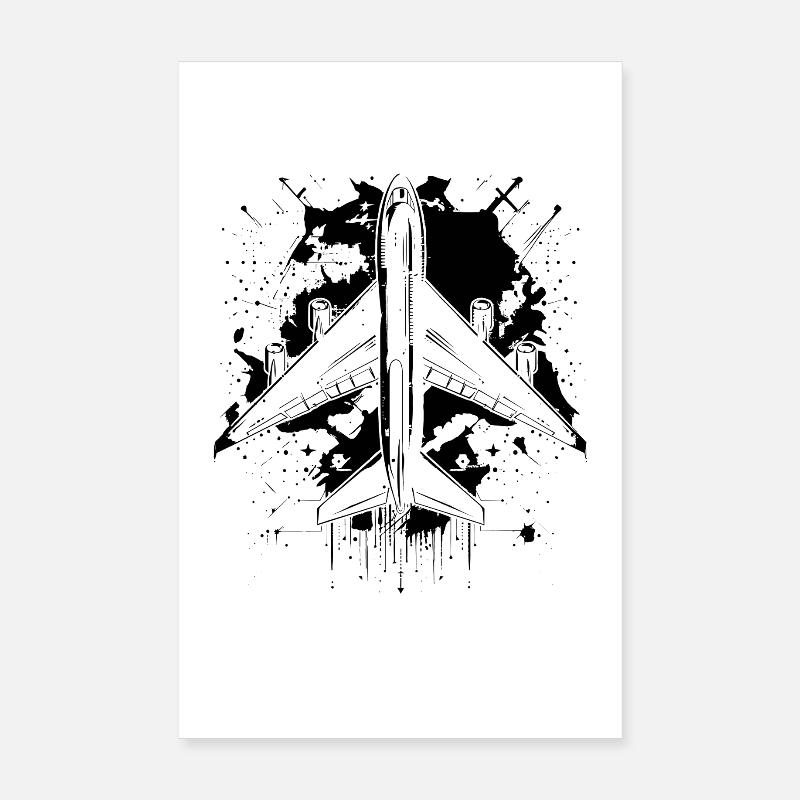 Dessin d’avion Poster 20 x 30 cm