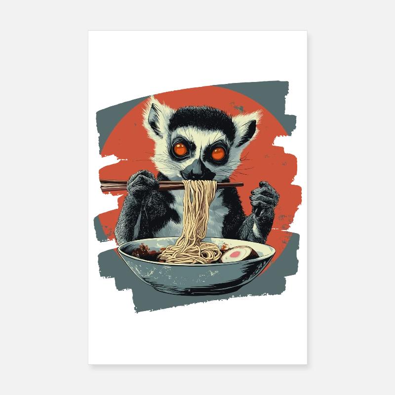 Ramen lémuriens Poster 20 x 30 cm
